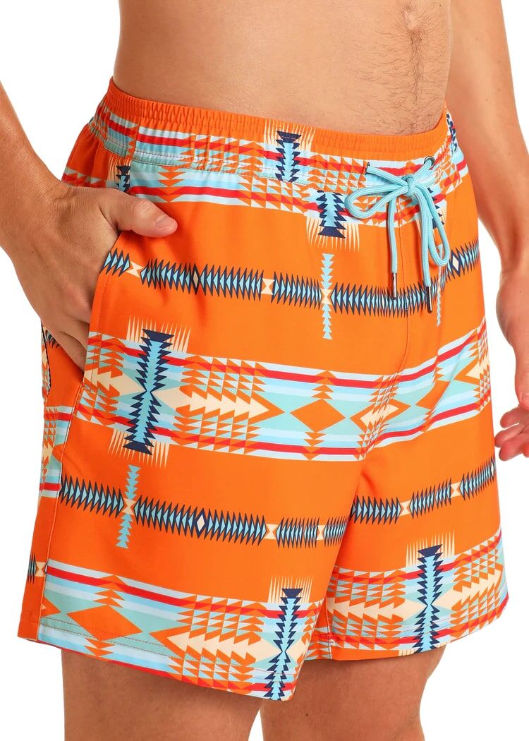 Rock & Roll Denim Men's Aztec Print Volley Swim Short