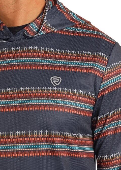 Rock & Roll Denim Men's Striped Performance Hoodie 