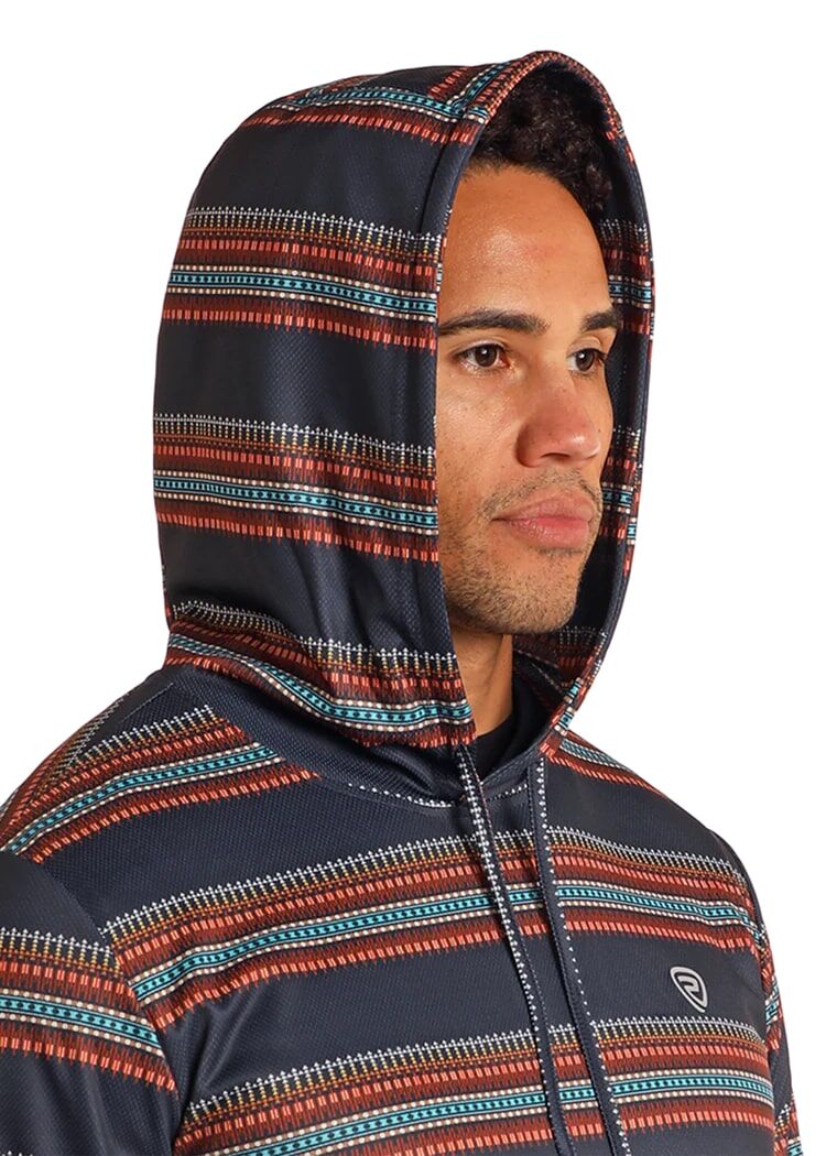 Rock & Roll Denim Men's Striped Performance Hoodie 
