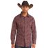 Rock & Roll Denim Men's Slim Fit Paisley Print Long Sleeve Snap Shirt in Burgundy
