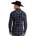Rock & Roll Denim Men's Slim Fit Plaid Corduroy Long Sleeve Snap Shirt in Blue