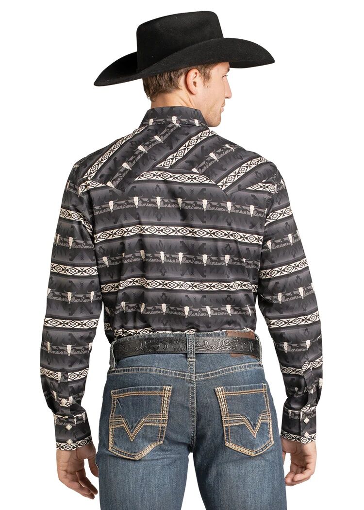 Rock & Roll Denim Men's Dale Brisby Aztec Long Sleeve Snap Shirt