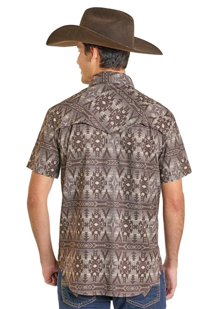 Rock & Roll Denim Men's TEK Western Aztec Short Sleeve Shirt