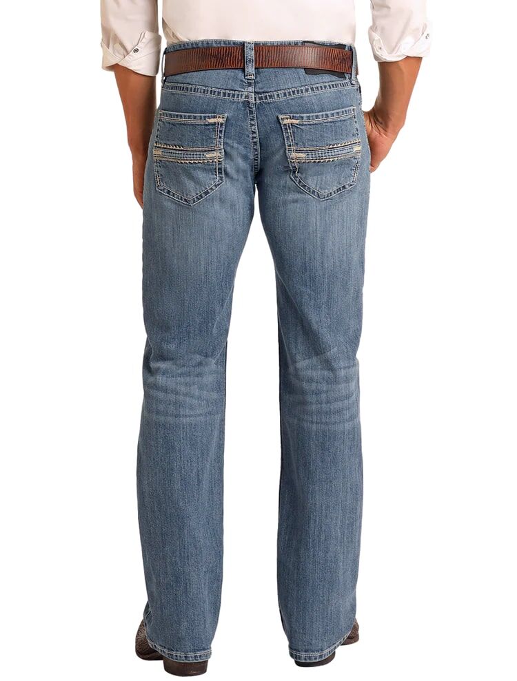 Rock & Roll Denim Men's Regular Fit Two-Tone Stackable Bootcut Jean