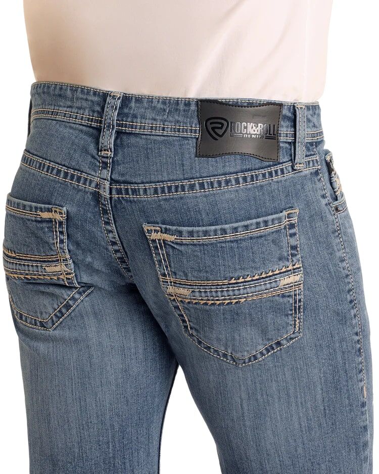 Rock & Roll Denim Men's Regular Fit Two-Tone Stackable Bootcut Jean