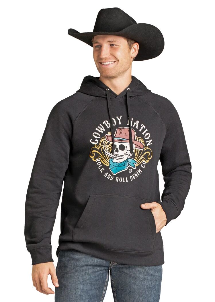 Rock & Roll Denim Men's Cowboy Nation Skull Graphic Hoodie