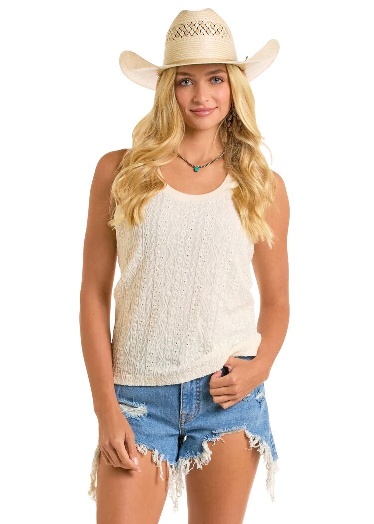 Rock & Roll Denim Women's Raised Knit Tank Top