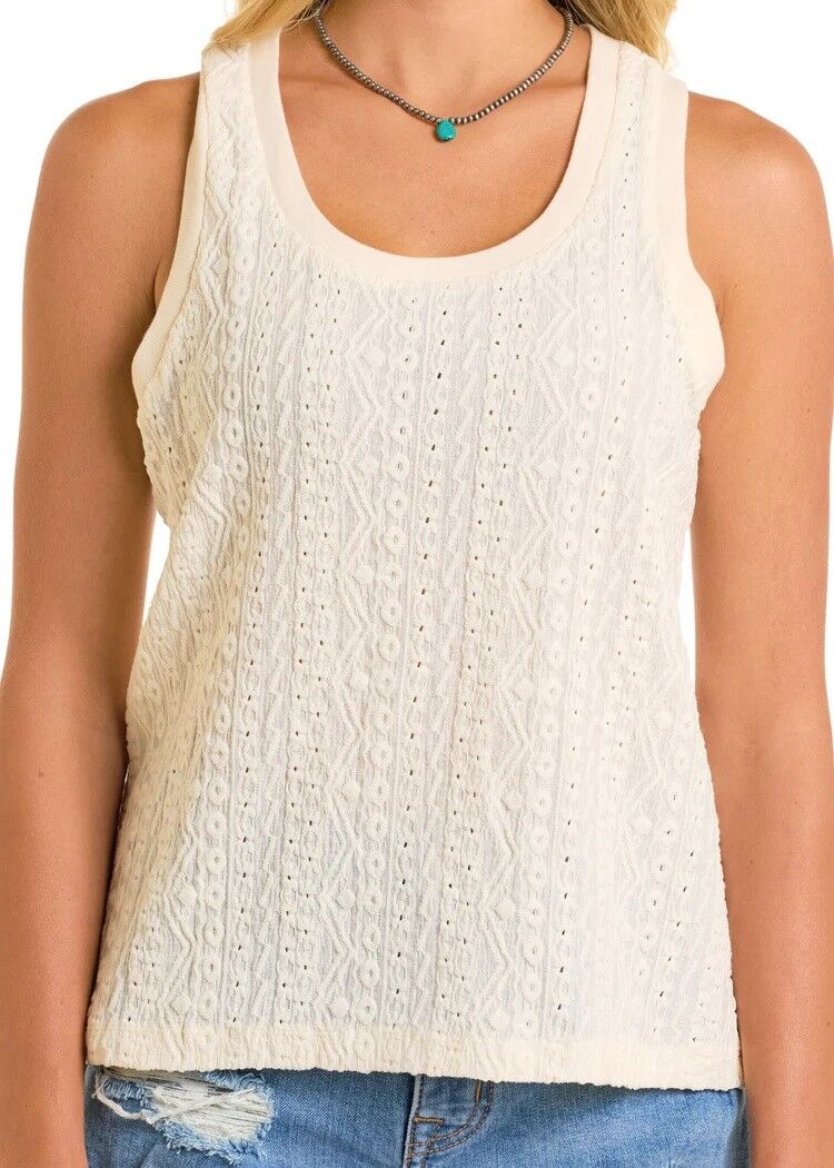 Rock & Roll Denim Women's Raised Knit Tank Top