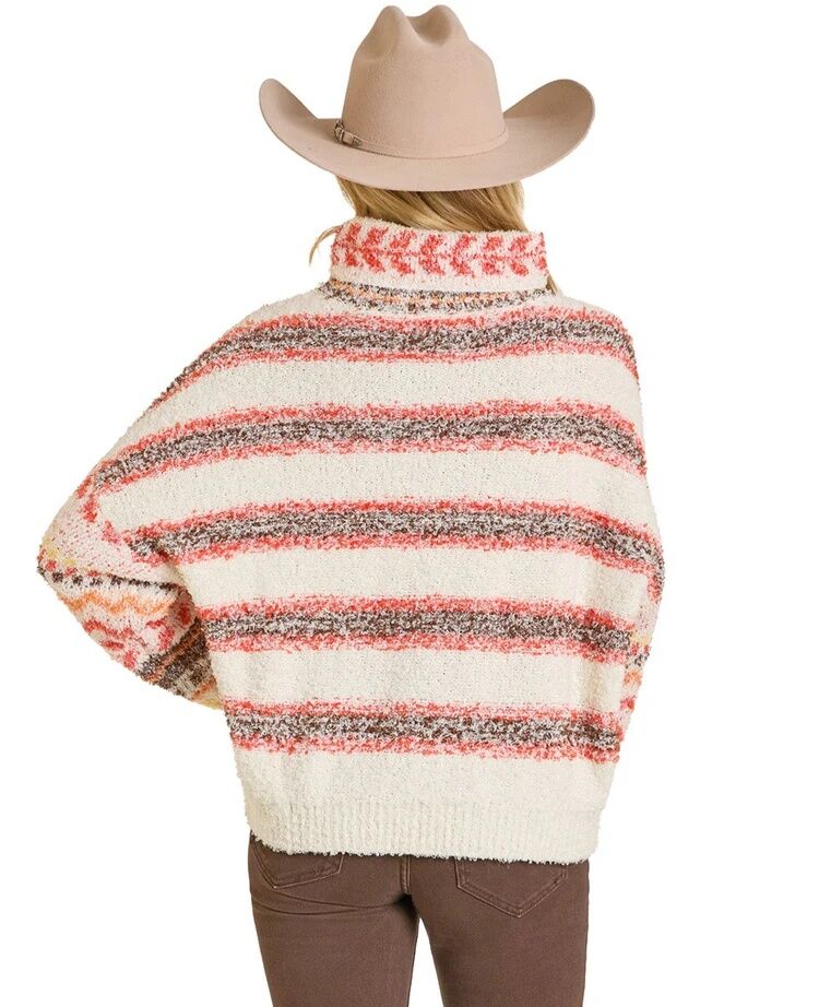 Rock & Roll Denim Women's Striped Turtleneck Sweater