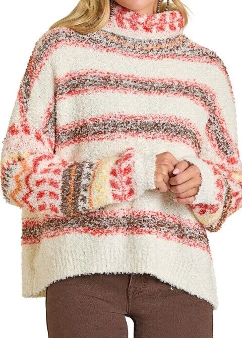 Rock & Roll Denim Women's Striped Turtleneck Sweater