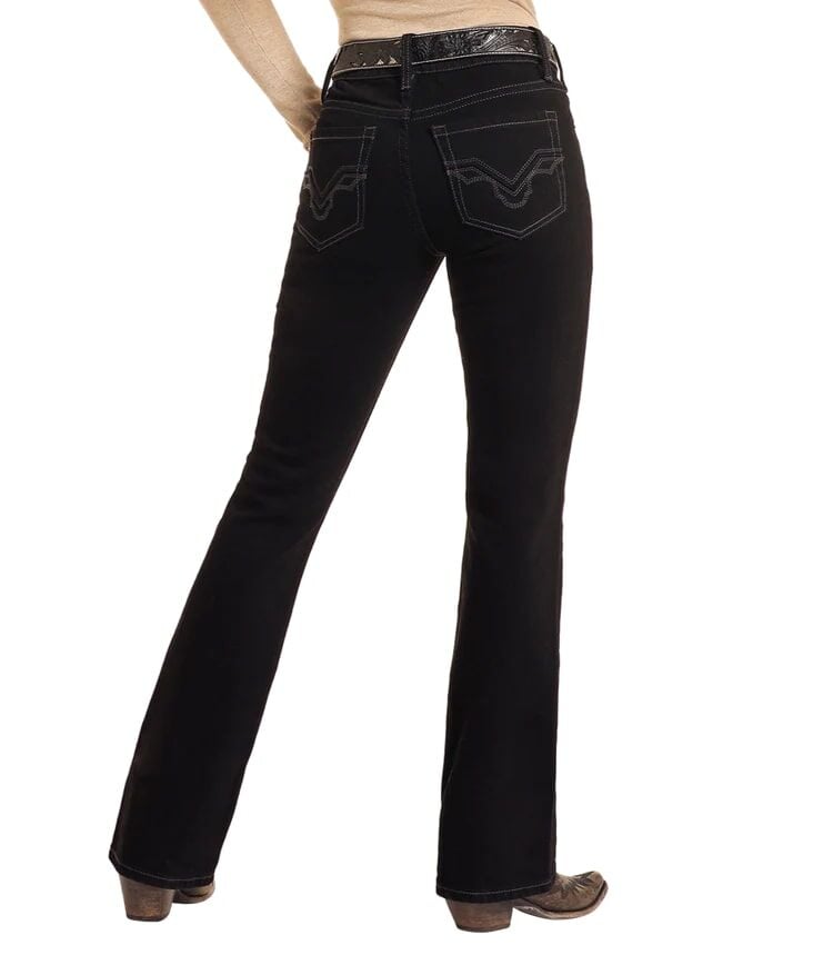 Rock & Roll Denim Women's Mid Rise Bootcut Jeans