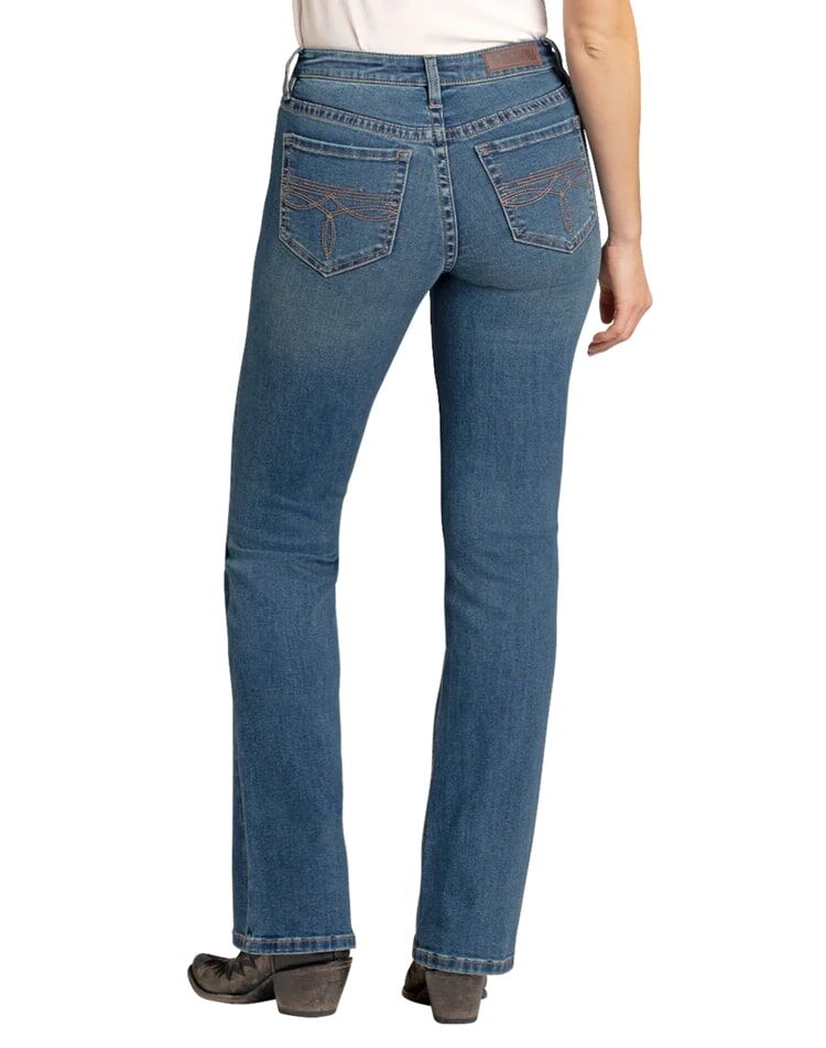 Rock & Roll Denim Women's Mid Rise Boot Stitch Bootcut Jeans