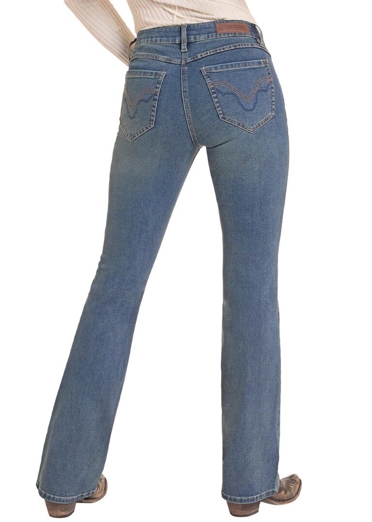 Rock & Roll Denim Women's Sculpted Mid Rise Bootcut Jeans