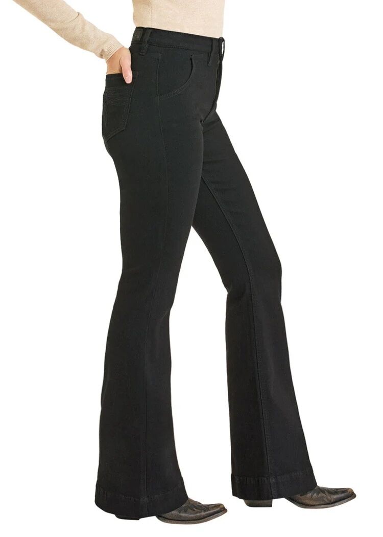 Rock & Roll Denim Women's High Rise Boot Pocket Trouser Jeans