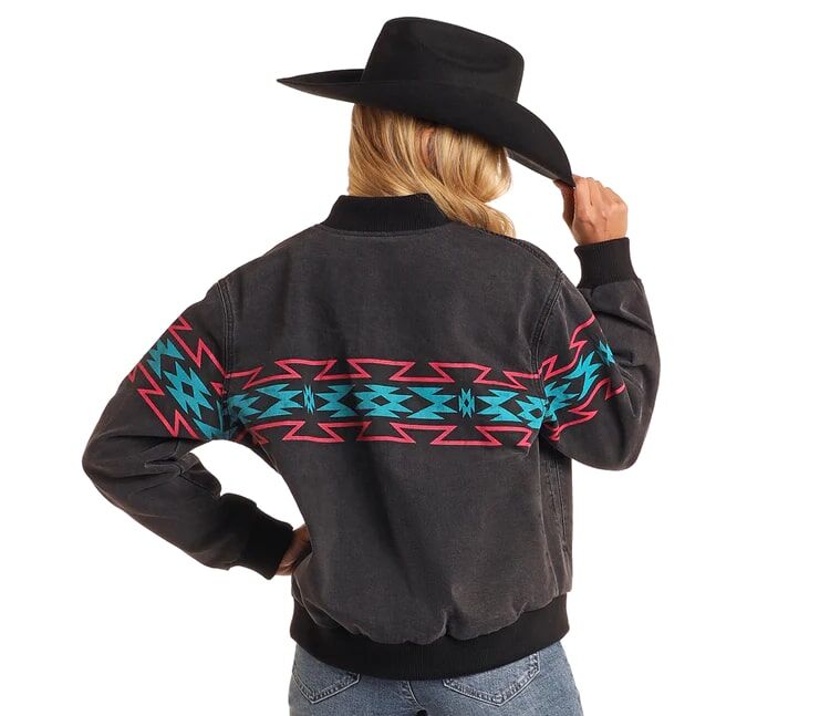 Rock & Roll Denim Women's Aztec Border Print Jacket