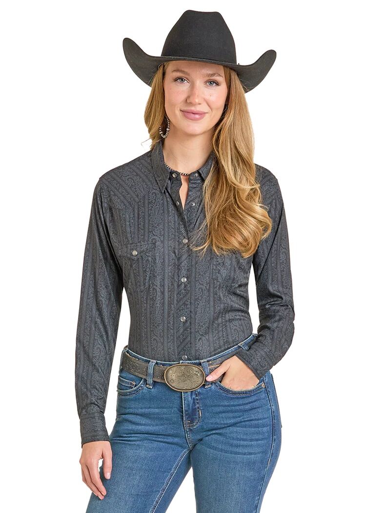 Rock & Roll Denim Women's TEK Western Paisley Long Sleeve Shirt