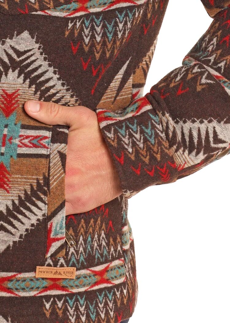Panhandle Men's Aztec Jacquard Full Zip Jacket in Brown - Coats