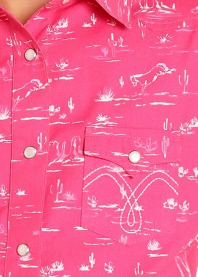 Panhandle Slim Girl's Desert Print Long Sleeve Snap Shirt