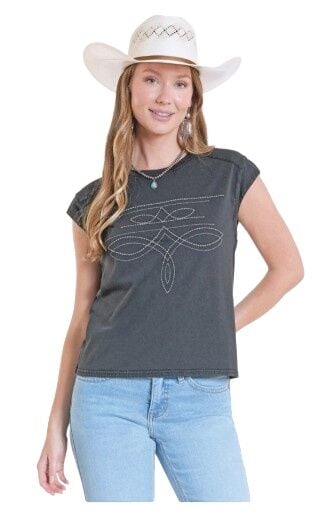 Panhandle Slim Women's Boot Stitch Embroidered Top