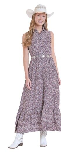 Panhandle Slim Women's Paisley Print Sleeveless Maxi Dress