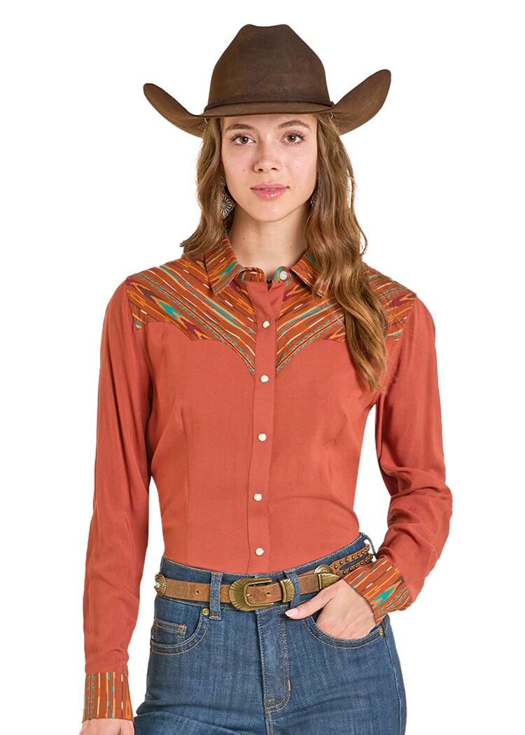 Panhandle Slim Women's Retro Multicolor Yoke Long Sleeve Snap Shirt