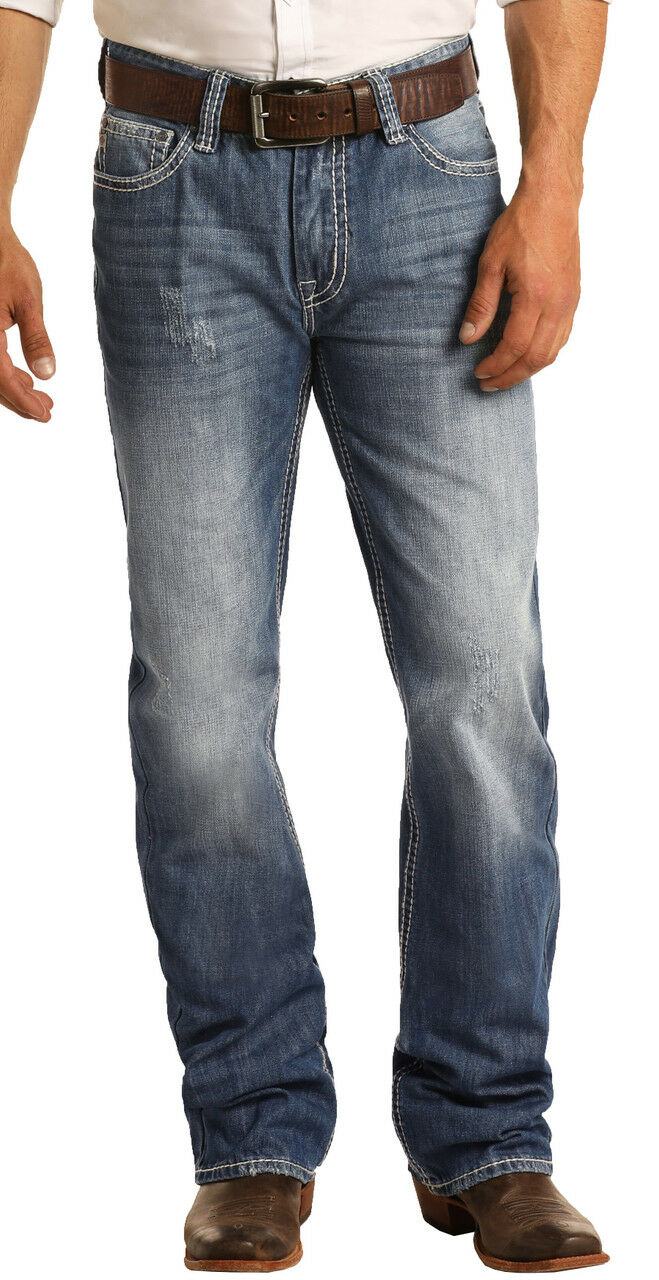 Rock & Roll Denim Men's Relaxed Straight Bootcut Jean