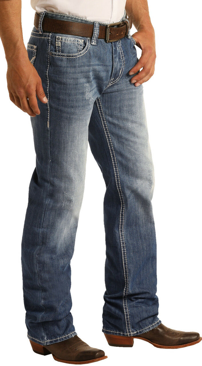 Rock & Roll Denim Men's Relaxed Straight Bootcut Jean