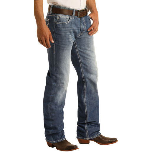 Rock & Roll Denim Men's Relaxed Straight Bootcut Jeans