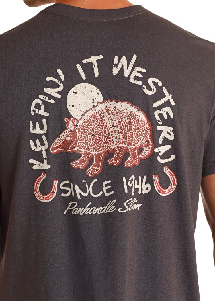 Panhandle Slim Men's Keepin' It Western Armadillo Graphic T-Shirt