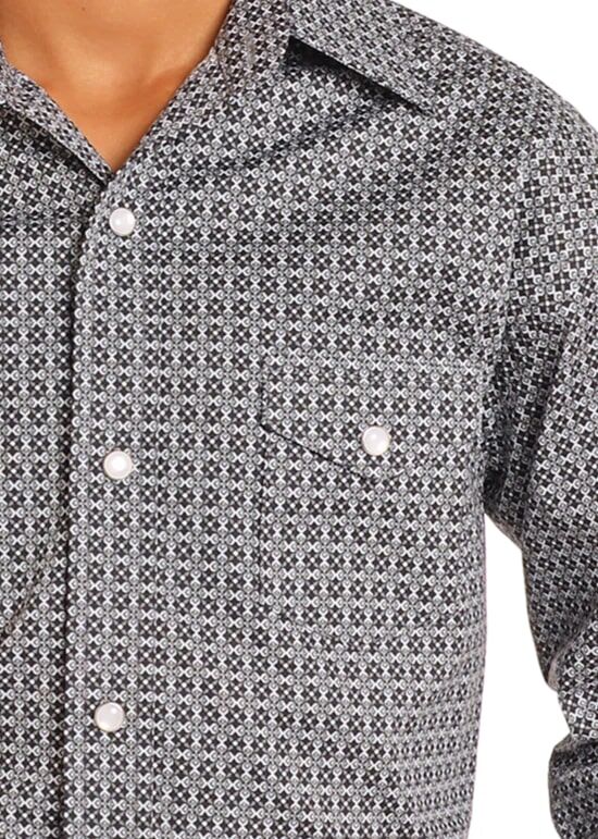 Panhandle Slim Boy's Rough Stock Geo Print Long Sleeve Snap Shirt