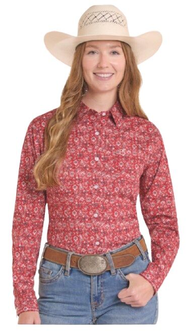 Panhandle Slim Women's Southwestern Bandana Print Long Sleeve Button Down Shirt
