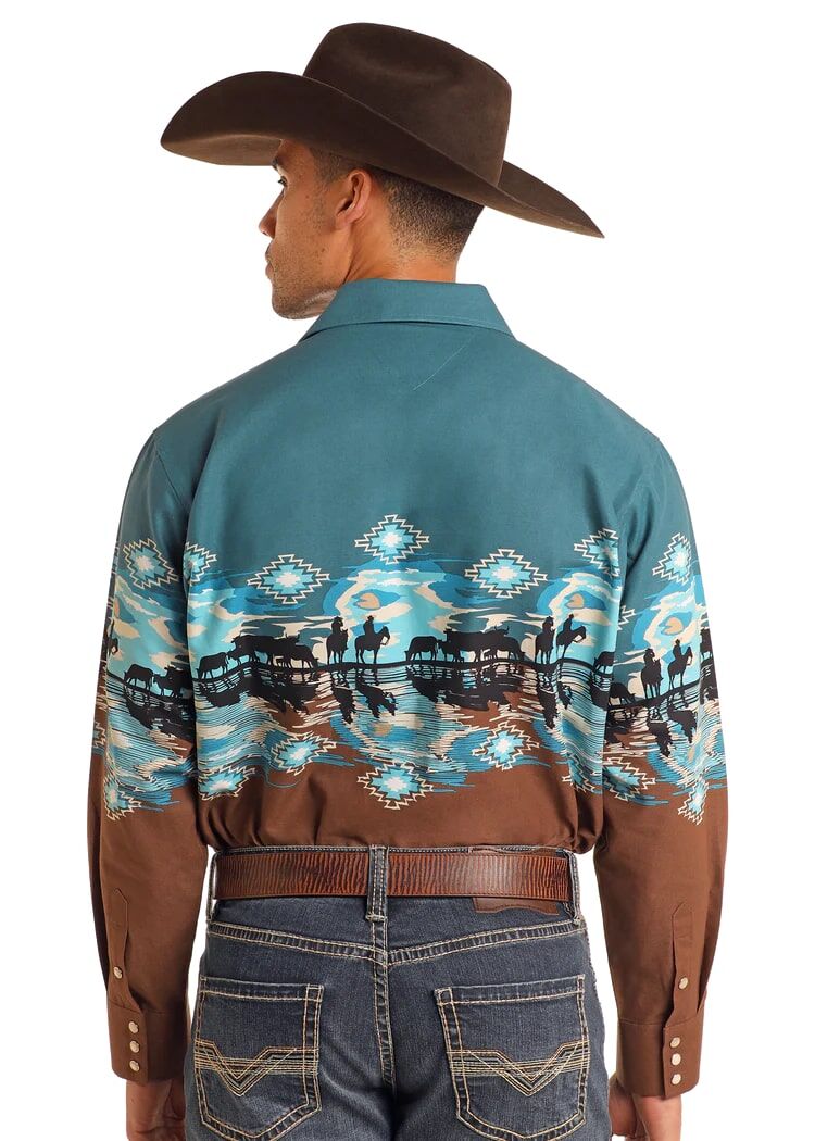 Panhandle Slim Men's Cowboy Border Shirt 