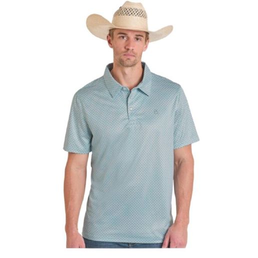 Bg Polo Ranch Panhandle Slim Men's Geometric Print Polo