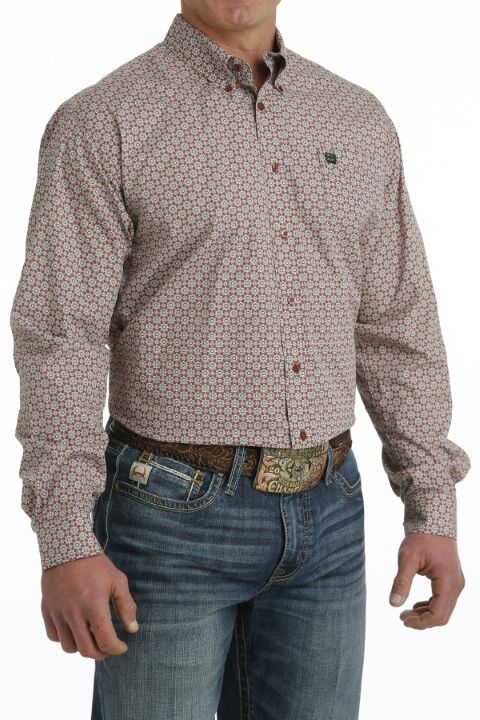 Cinch Men's Geometric Print Button Down Long Sleeve Western Shirt
