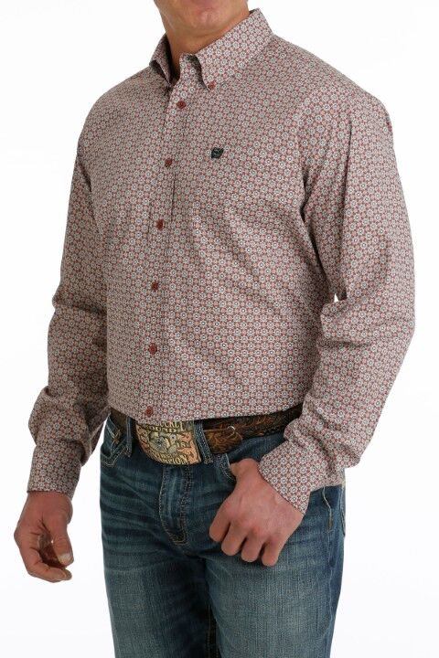 Cinch Men's Geometric Print Button Down Long Sleeve Western Shirt