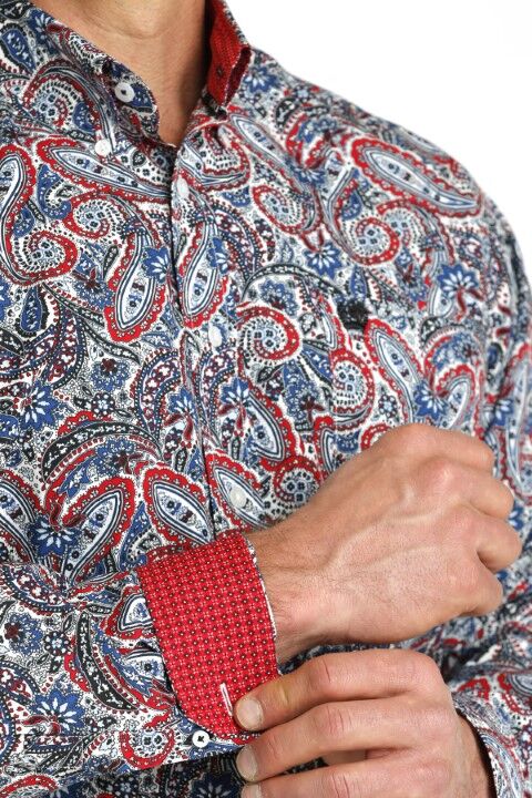 Cinch Men's Match Boy's Paisley Print Button Down Western Shirt
