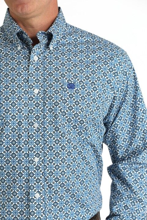 Cinch Men's Geometric Print Button Down Western Shirt