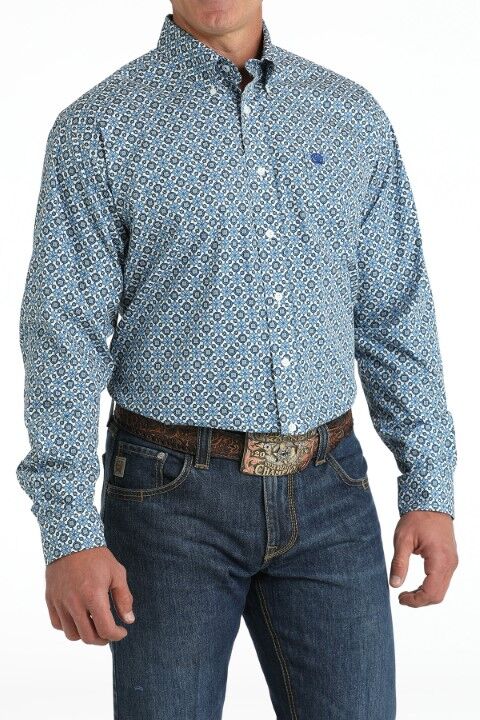 Cinch Men's Geometric Print Button Down Western Shirt