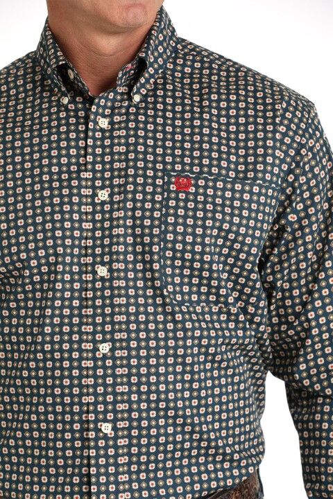 Cinch Men's Stretch Medallion Print Button Down Western Shirt