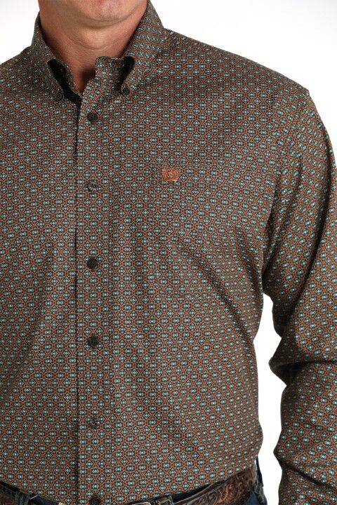 Cinch Men's Geometric Print Button Down Western Shirt