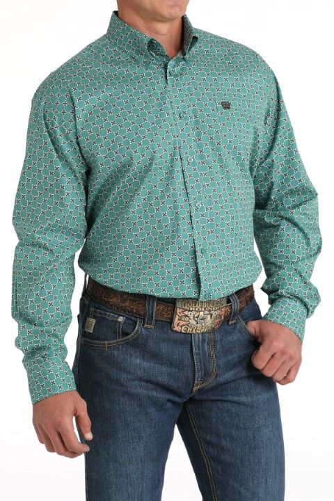 Cinch Men's Geometric Print Button Down Western Shirt