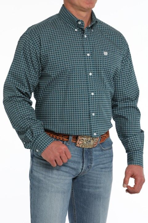 Cinch Men's Geometric Print Button Down Western Shirt
