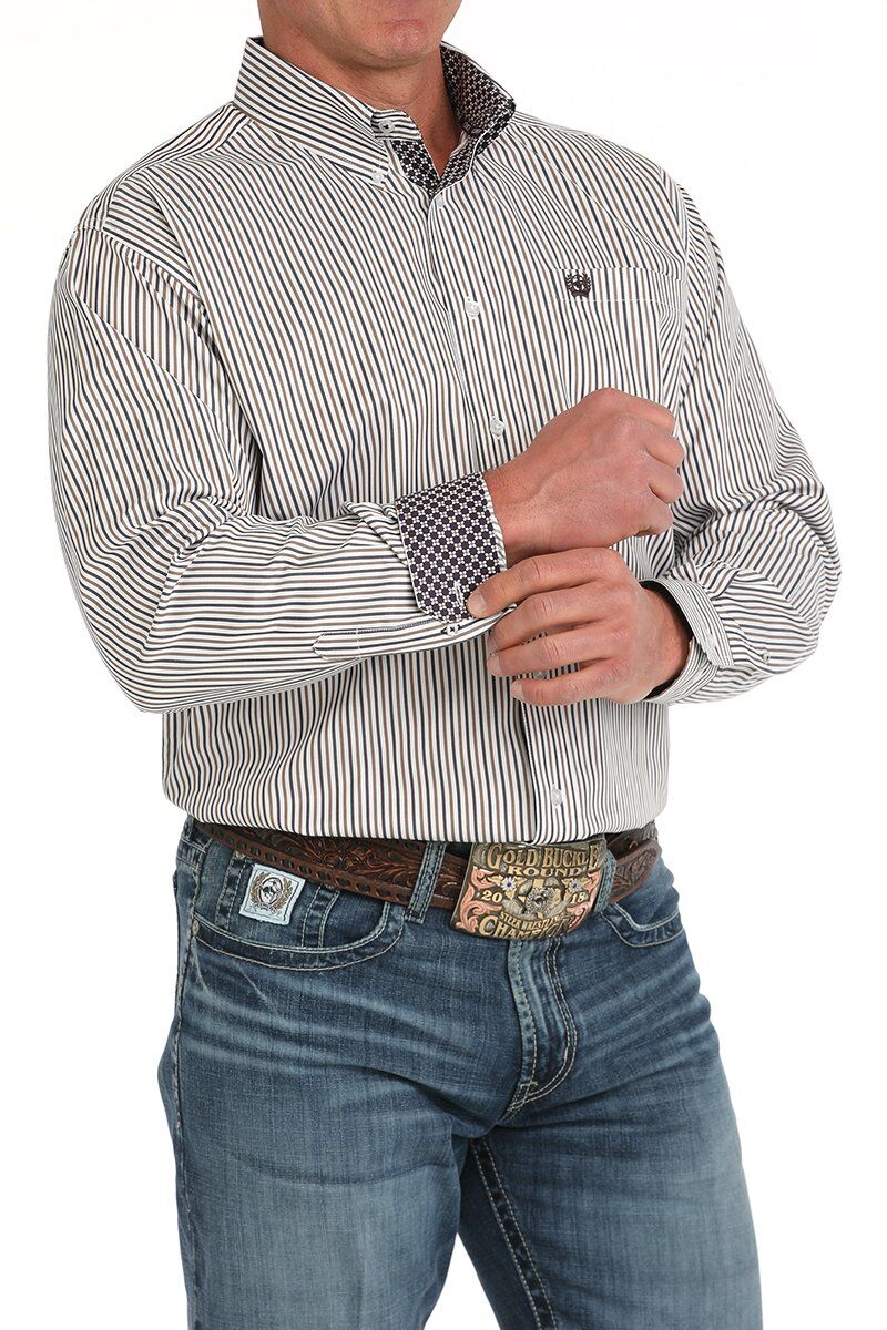 Cinch Men's Striped Button Down Western Shirt
