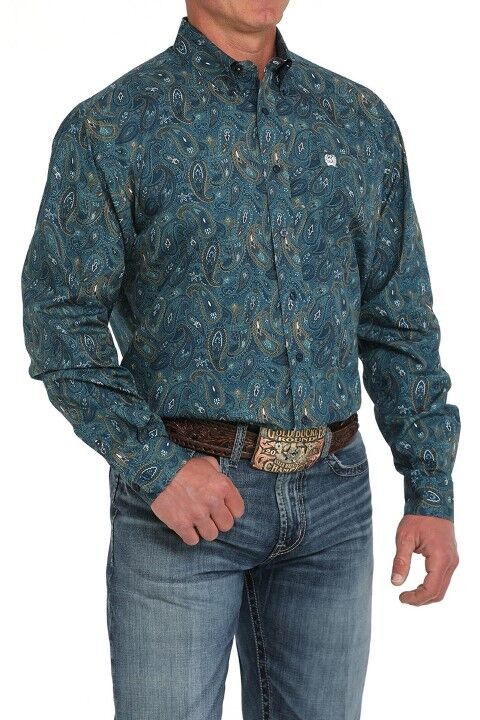 Cinch Men's Paisley Print Button Down Western Shirt