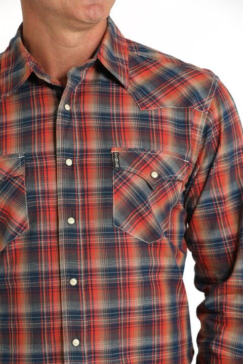 Cinch Men's Modern Fit Plaid Snap Front Western Shirt