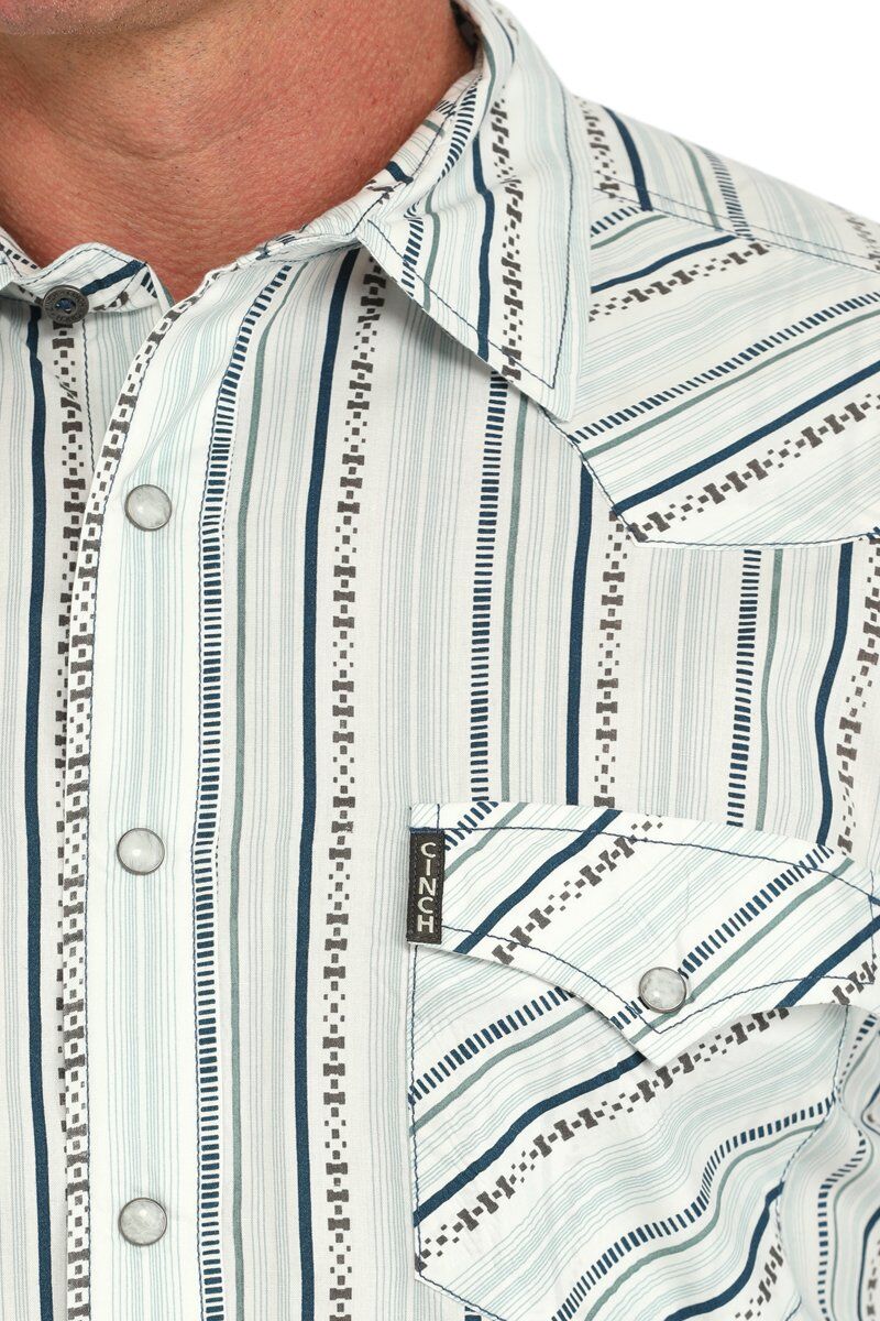 Cinch Men's Modern Fit Stripe Snap Front Western Shirt