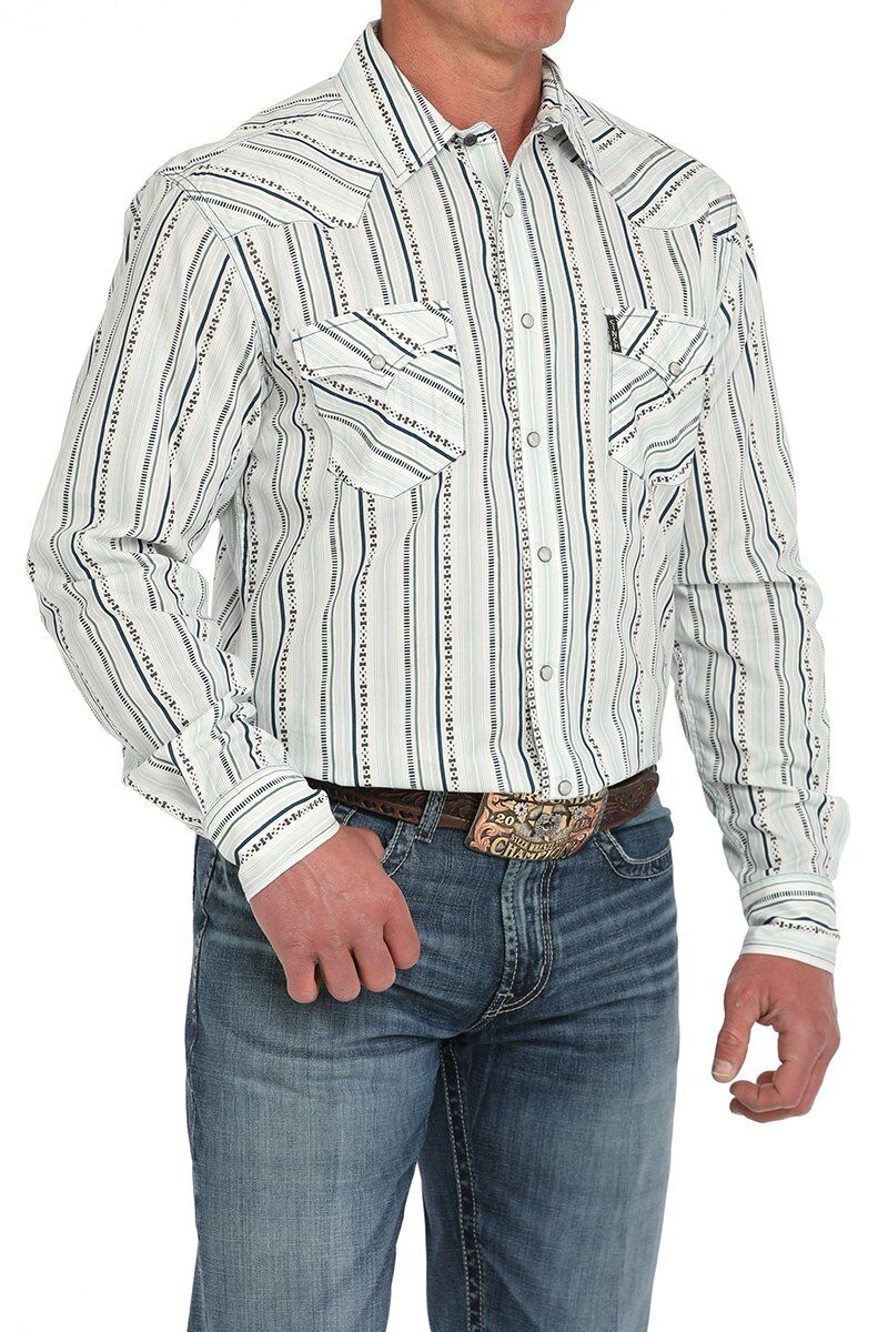 Cinch Men's Modern Fit Stripe Snap Front Western Shirt