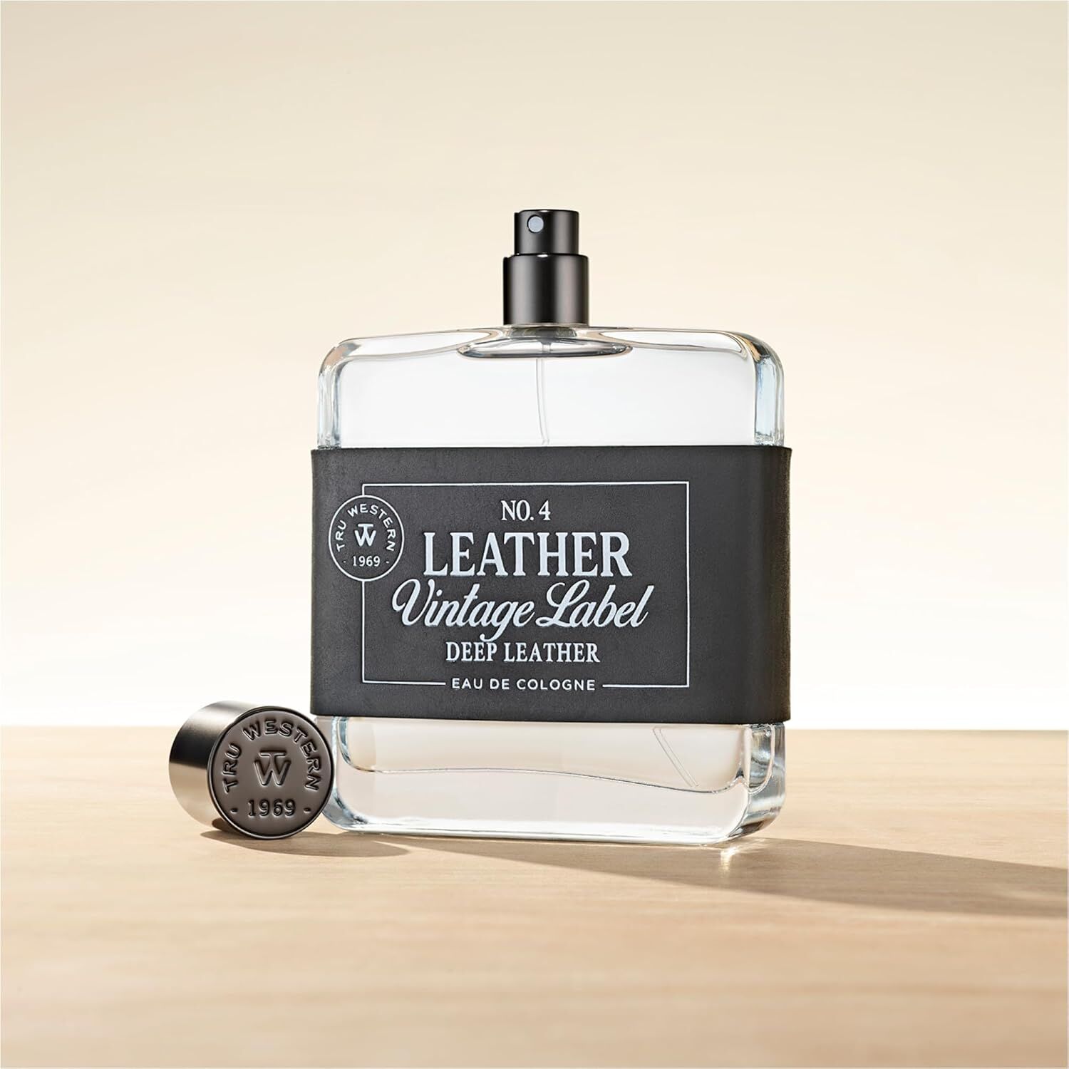 Tru Western No. 4 Leather Vintage Label Deep Leather Cologne, 3.4-Oz