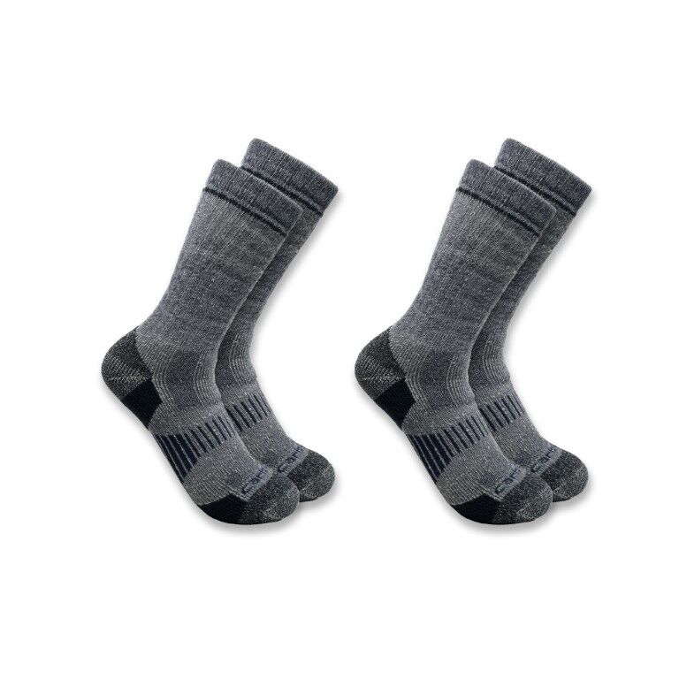 Carhartt Men's Midweight Synthetic-Wool Blend Boot Sock 2-Pk in Navy