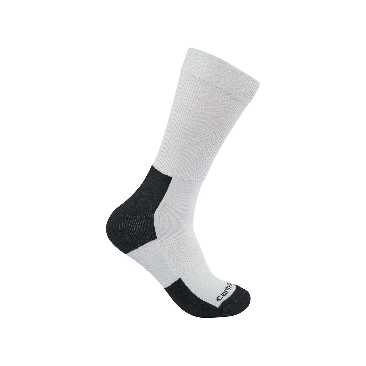 Carhartt Men's Lightweight Stretch Top Crew Sock 3-Pk in White/Black